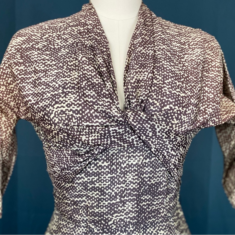 Vintage 50s Patterned Swing Dress - Picture 6 of 11